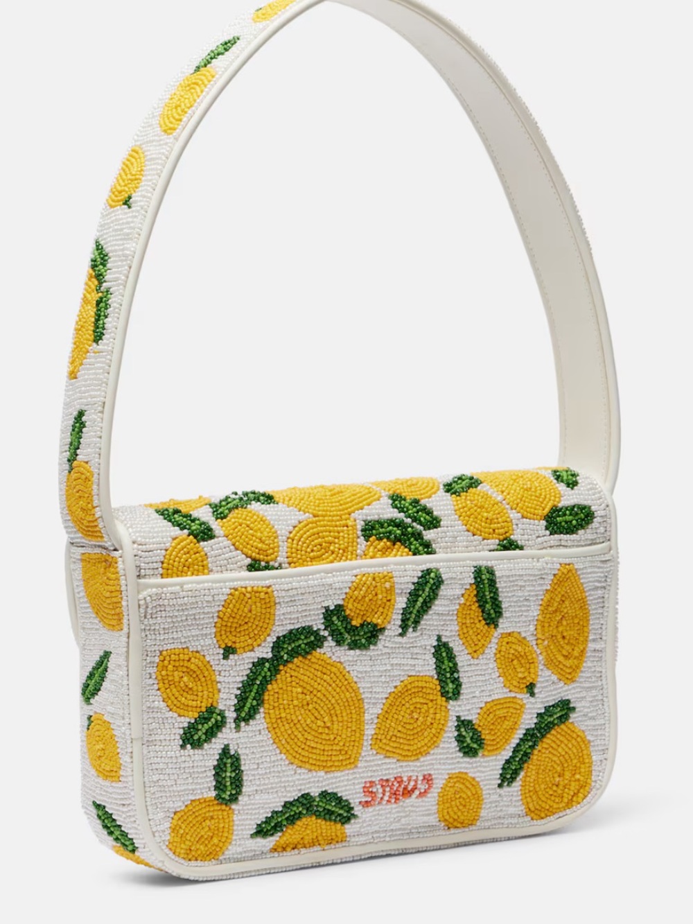 STAUD - Tommy Lemon Print Beaded Shoulder Bag - Picture 9 of 11